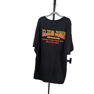 Elton John Goodbye Yellow Brick Road 2014 World Tour Graphic Tee Black Shirt XL